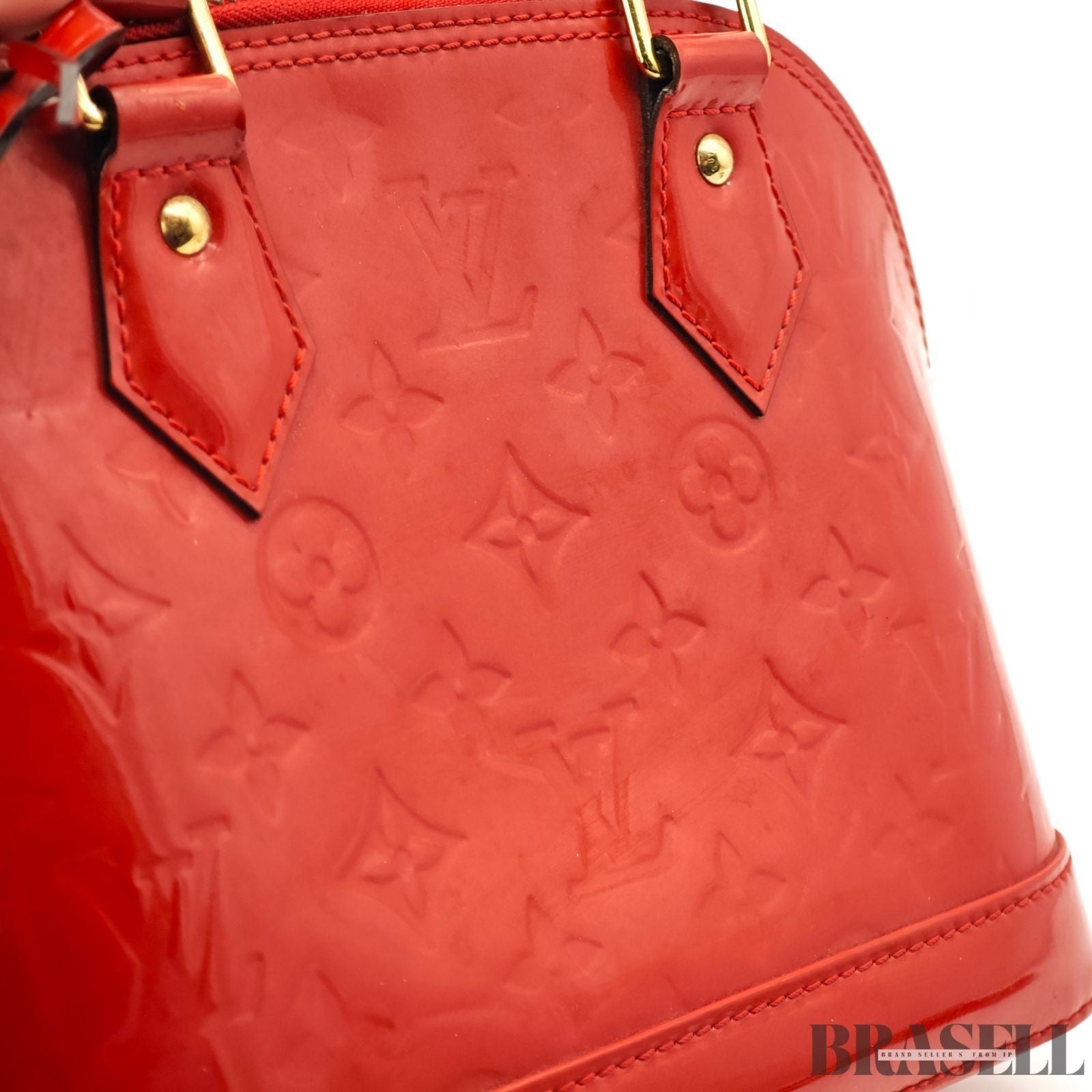 LOUIS VUITTON Alma BB Handbag Monogram Vernis M90174 2Way Slides Women