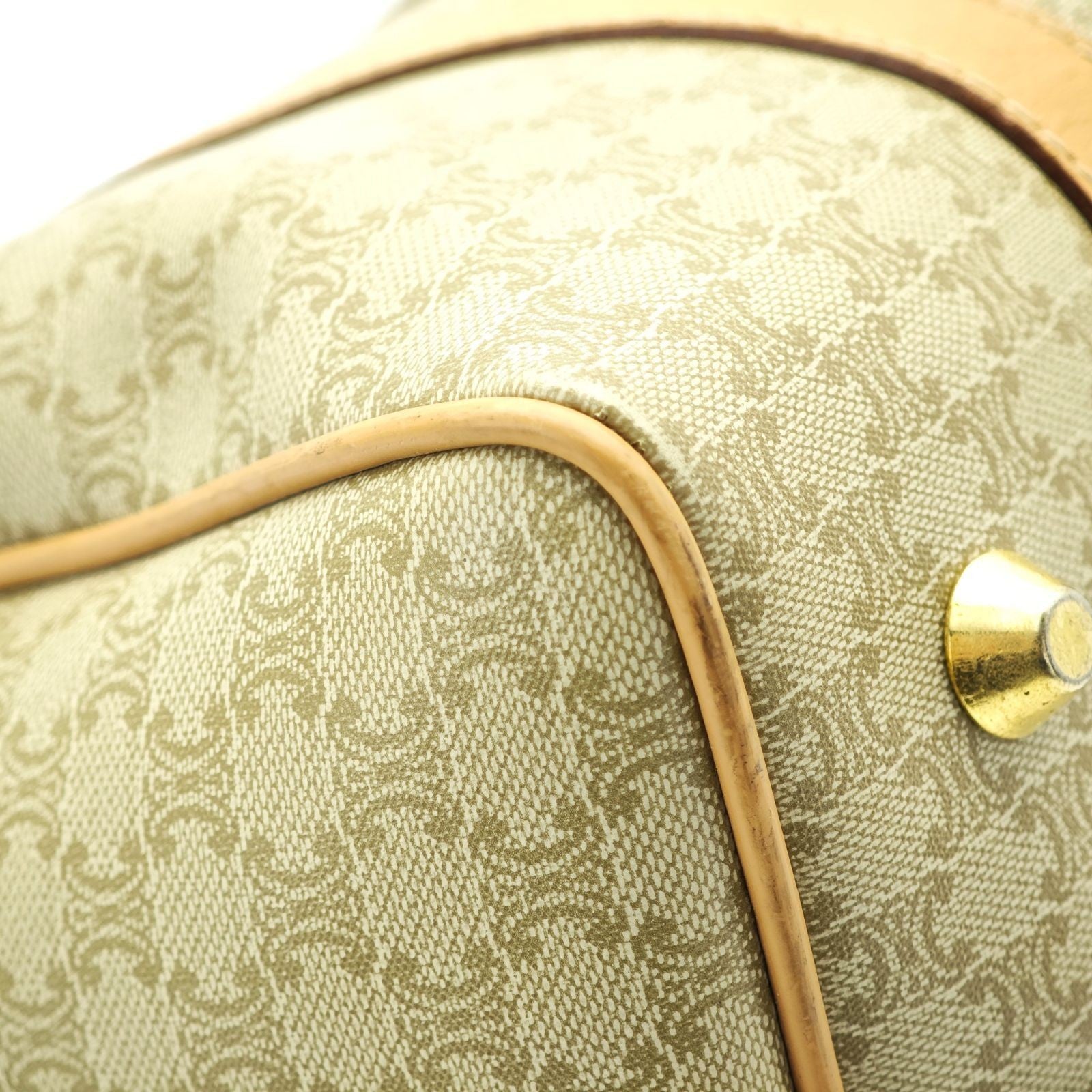 CELINE Macadam Mini Boston Bag Brown/Beige Women's