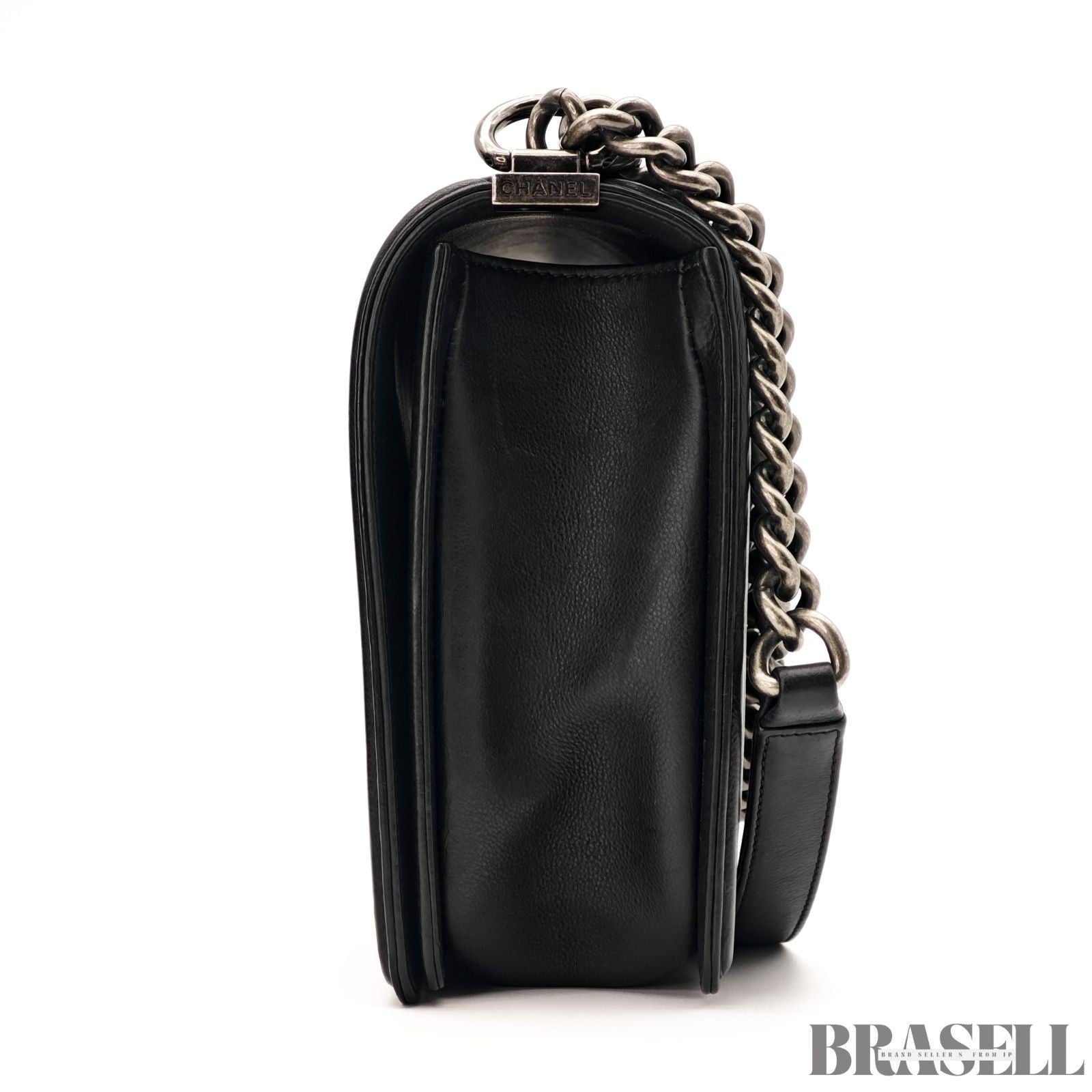 CHANEL Boy Chanel Flap Chain Shoulder Bag Black With Box Dust Bag Women