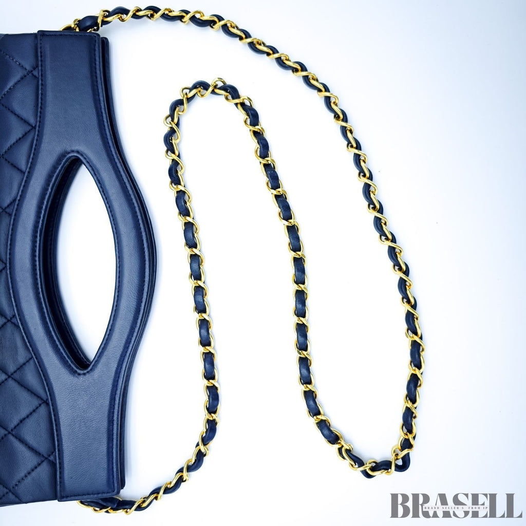 Borsa a mano Chanel Matelassé Coco Mark a 2 vie in pelle di agnello borsa a...