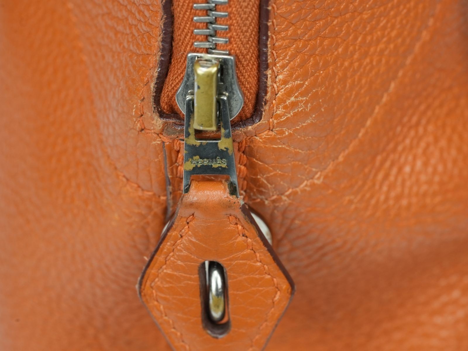HERMES Bolide 31 Handbag with K stamp Orange Taurillon Clemence
