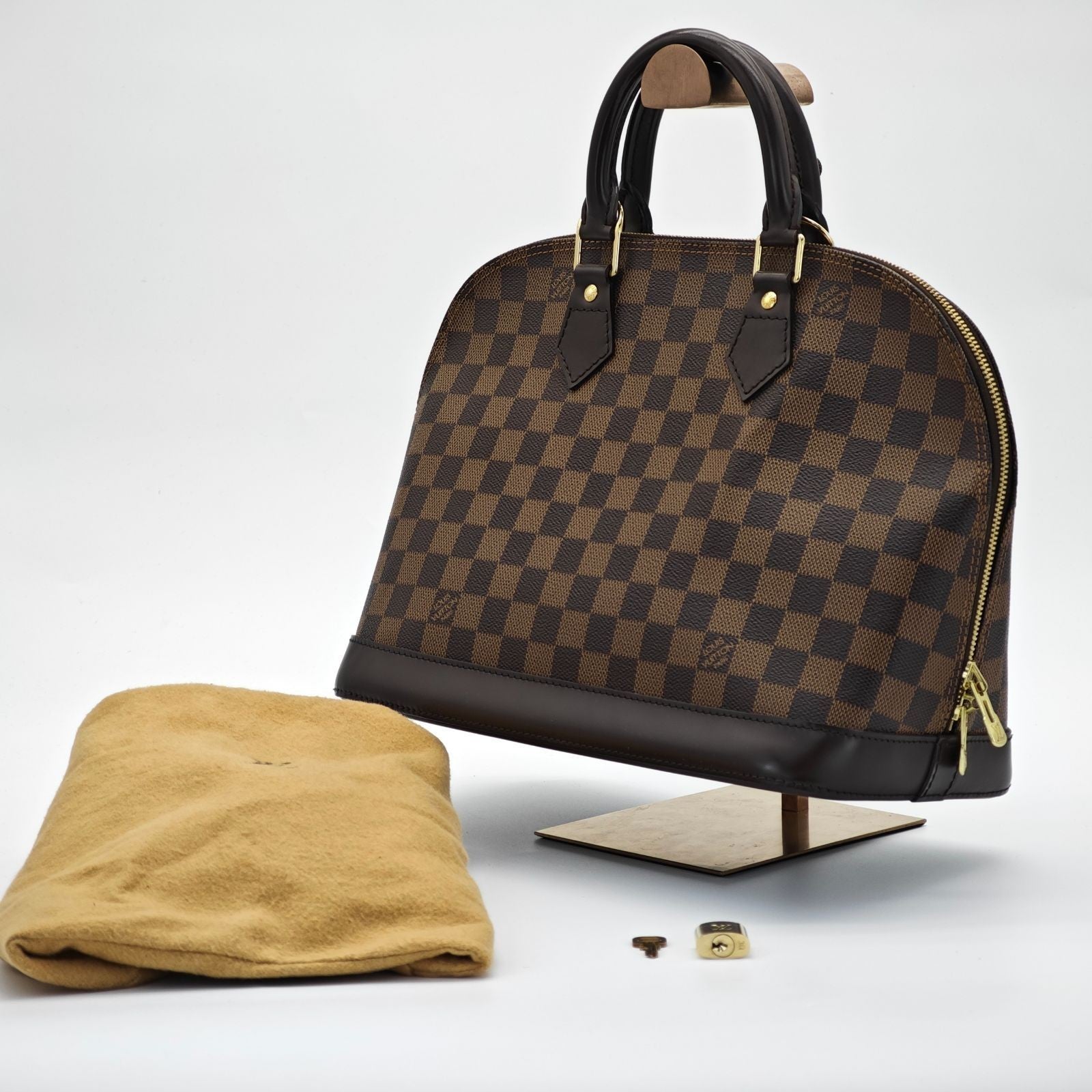 LOUIS VUITTON Damier Ebene Alma N51131 Handbag Brown Women's