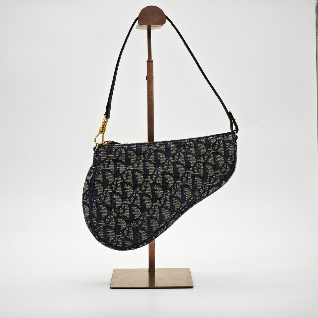 Dior Trotter Saddle Bag Handbag Mini Navy Women’s