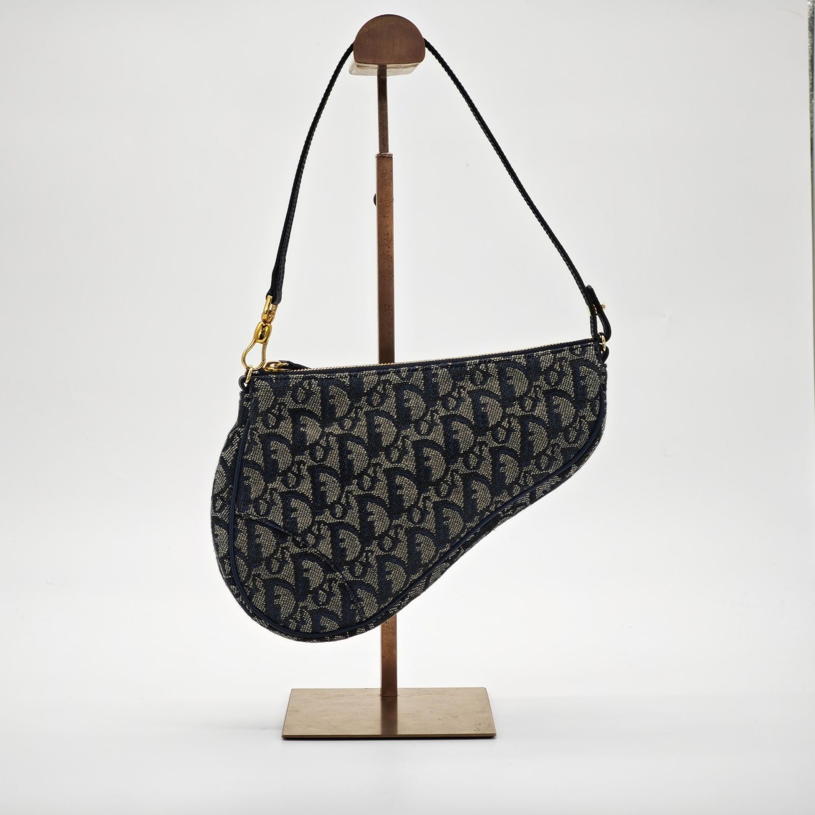 Dior Trotter Saddle Bag Handbag Mini Navy Women’s