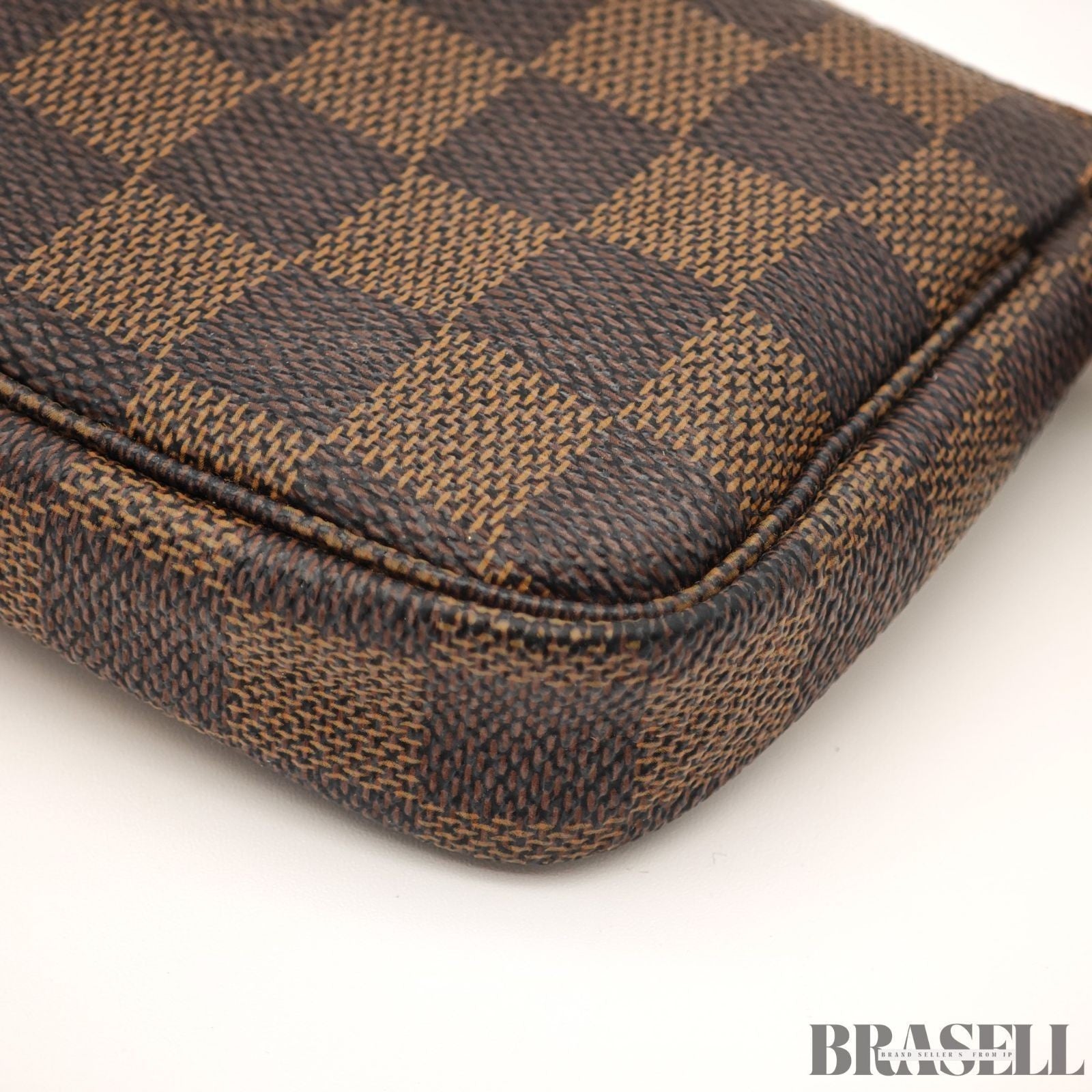 LOUIS VUITTON Damier Ebene Mini Pochette Accessoires Pouch N58009 Auth Brown