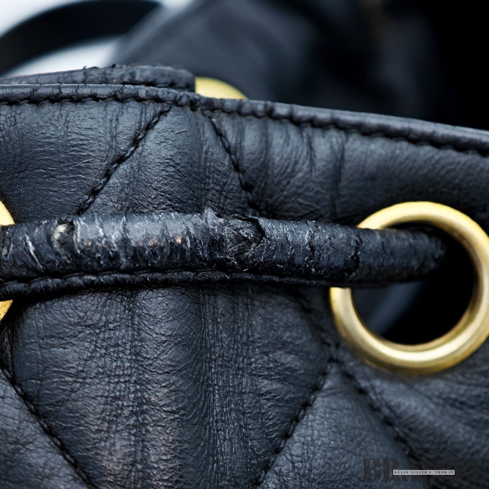 Chanel Vintage Matelassé Drawstring Backpack Rucksack Bag Black Women
