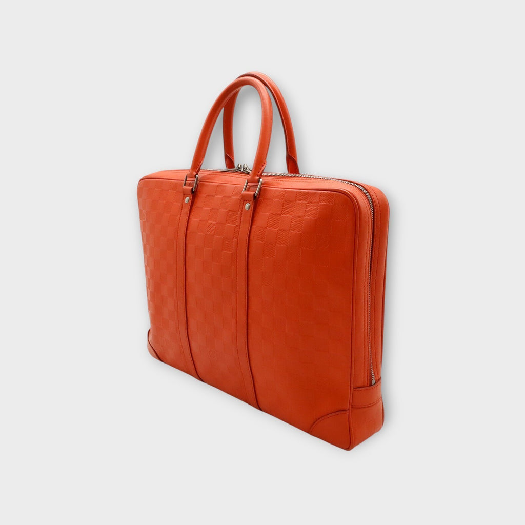 Louis Vuitton Damier Infini PDV Porte-Documents Voyage Briefcase Orange 【A】