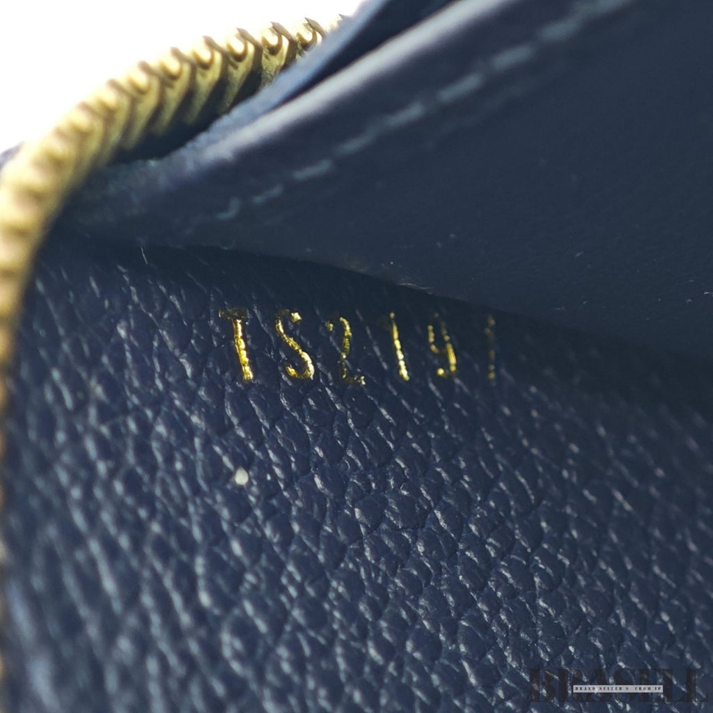 Louis Vuitton Monogram Empreinte Zippy Wallet Marine Rouge Leather M62121 Navy