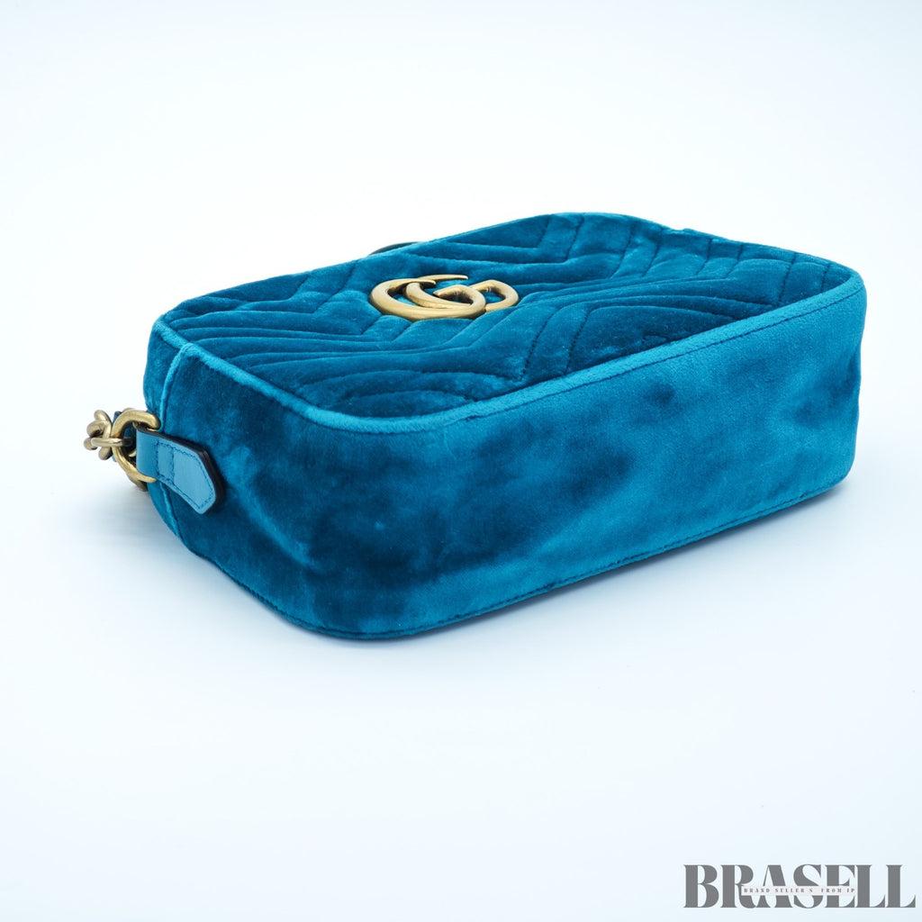 GUCCI Quilted Small Bag 447632 Velvet Green