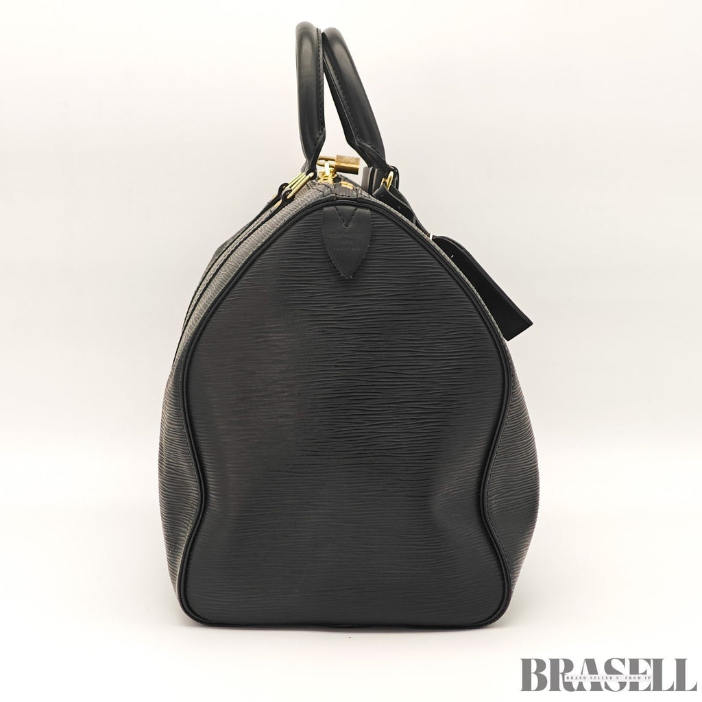 Louis Vuitton Epi Keepall 50 M42962 Boston Bag Travel Black Unisex w/Padlock Key