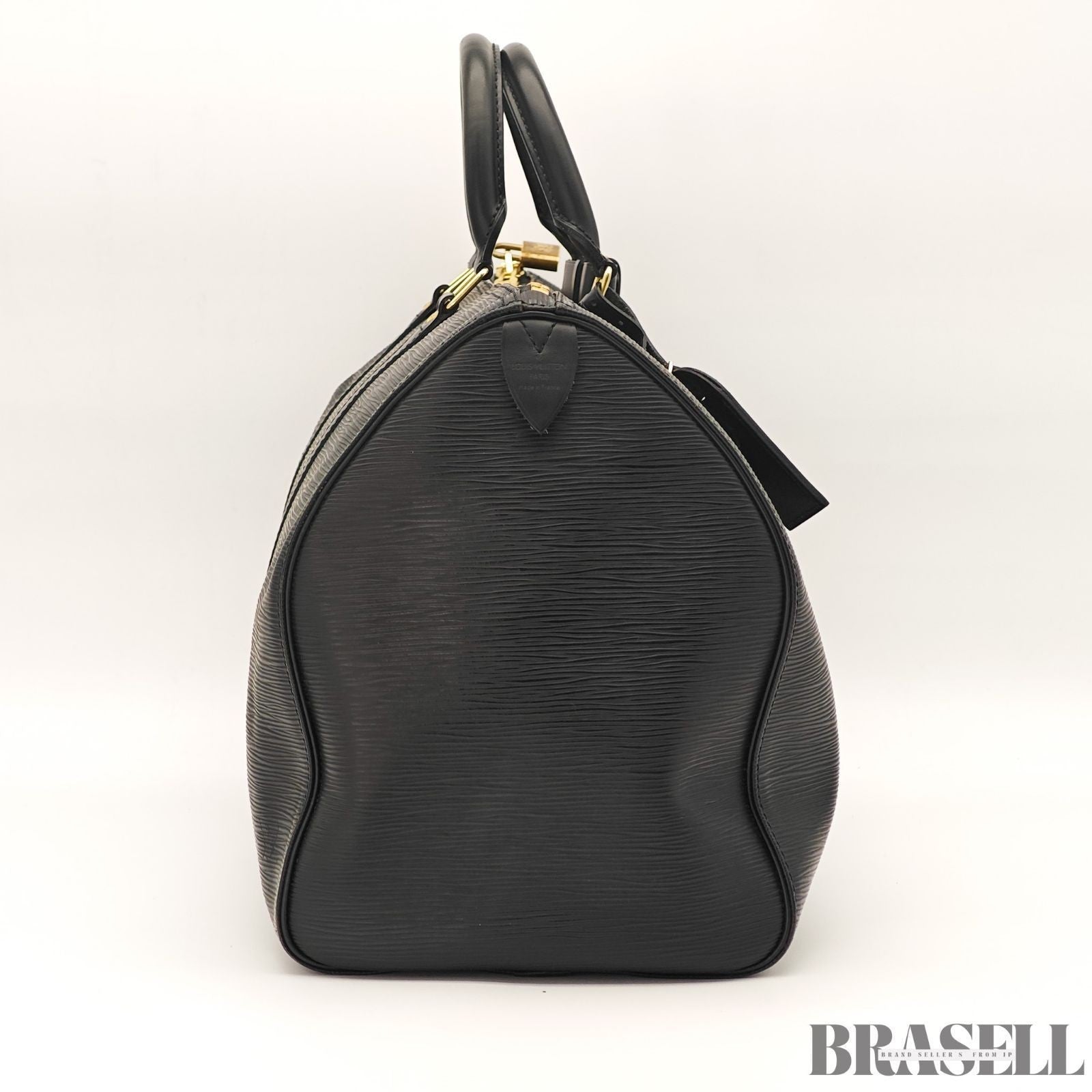 Louis Vuitton Epi Keepall 50 M42962 Boston Bag Travel Black Unisex w/Padlock Key