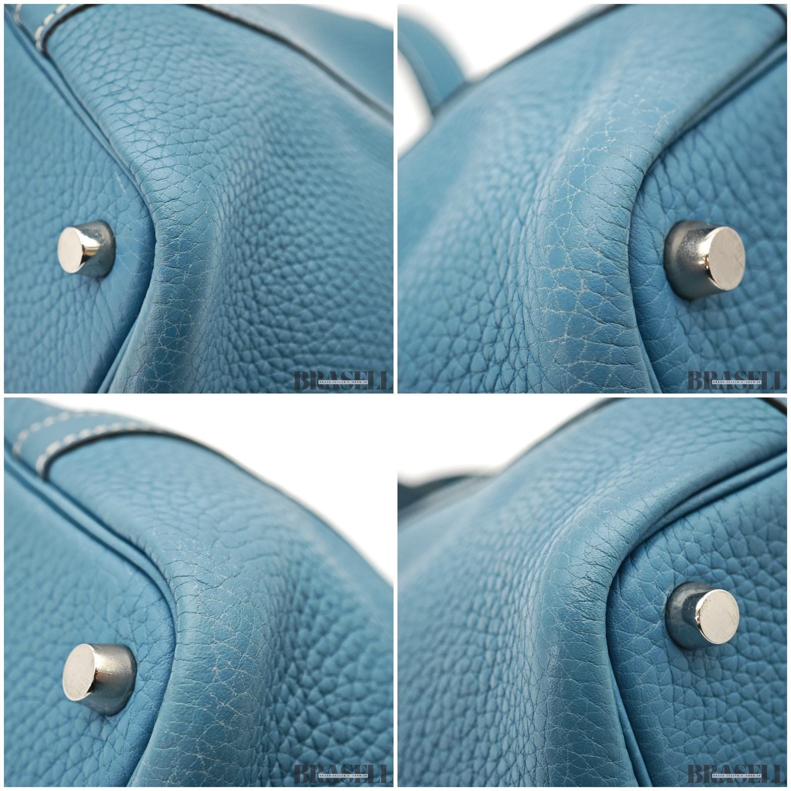 Hermes Picotin Blue Jean Taurillon Bag Tote Bag Bucket Bag Blue Silver Hardware