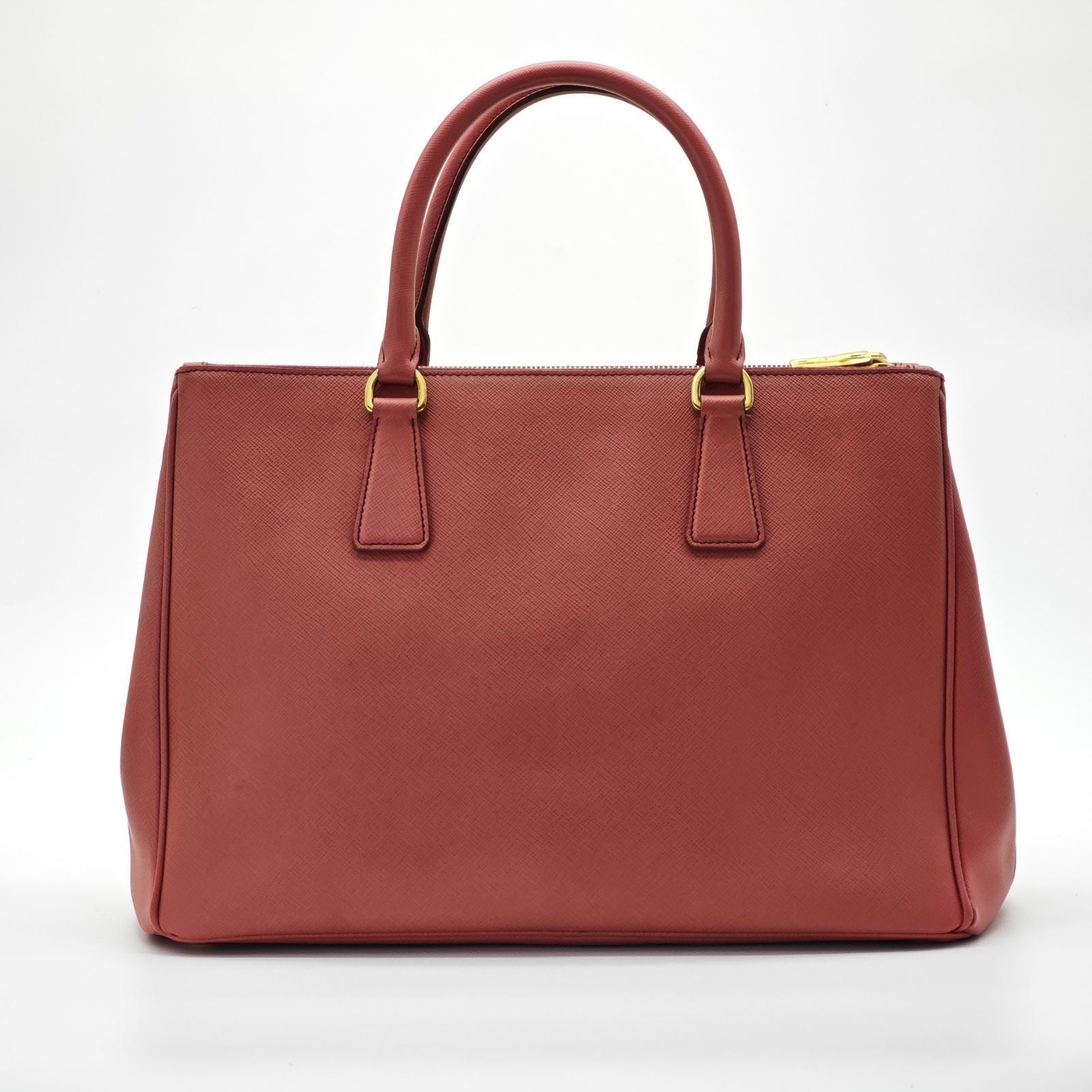PRADA Saffiano Leather Galleria 2-Way Handbag/Tote Bag Pink with Shoulder Strap