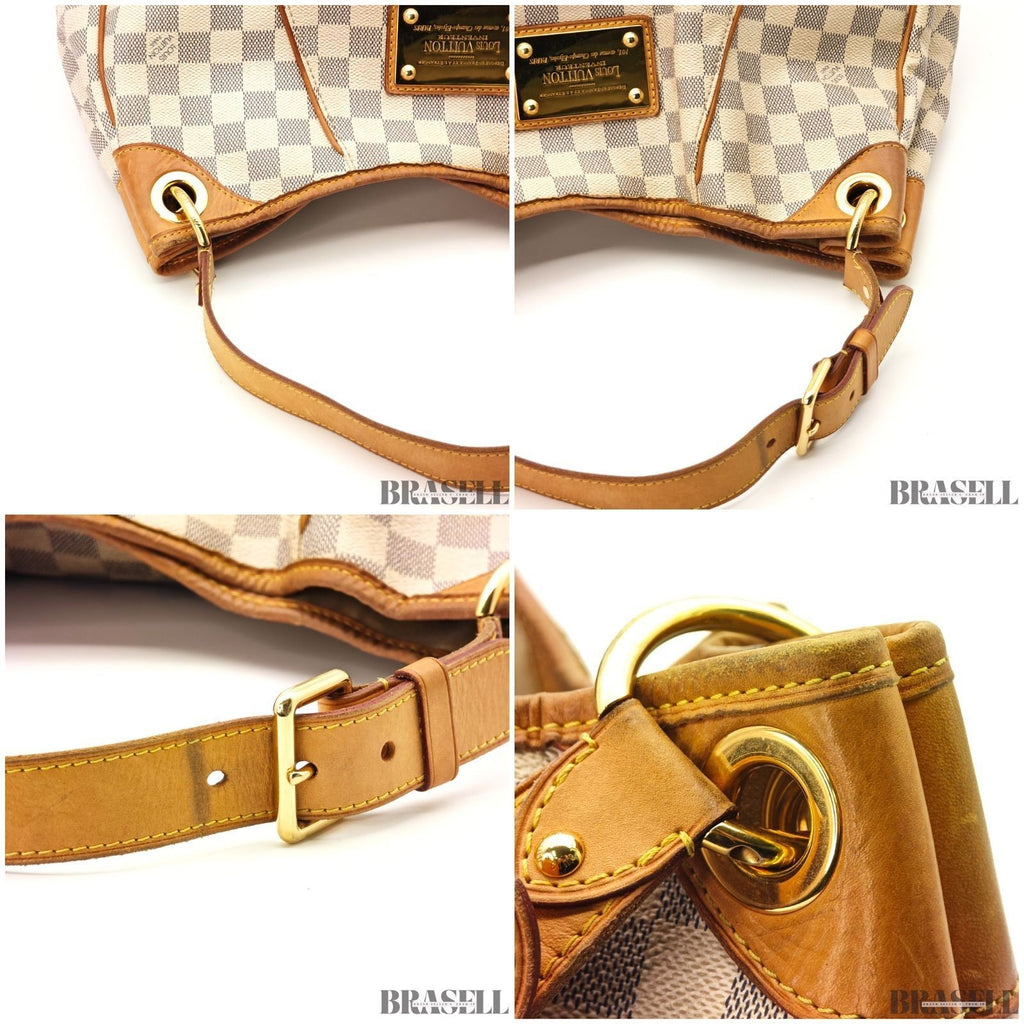 Louis Vuitton Galliera GM N55216 Damier Azur Canvas Tote Bag Handbag White