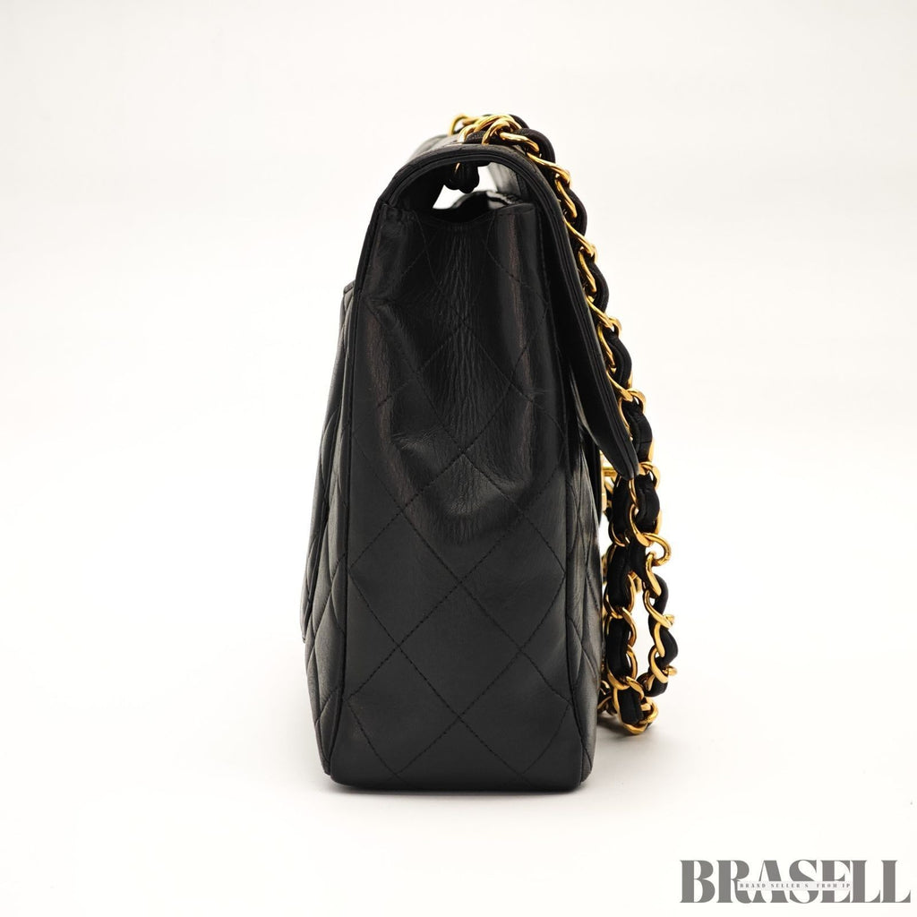 CHANEL Maxi Jumbo Matelasse 30 Shoulder Bag Chain Shoulder Bag Double Flap Black