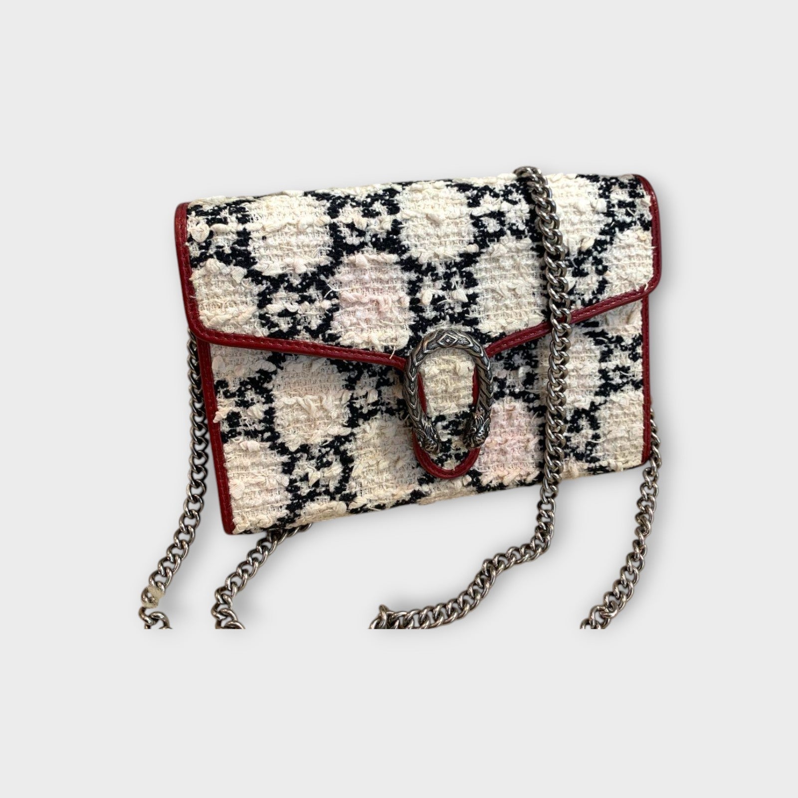 GUCCI Dionysus Tweed Chain Shoulder Wallet