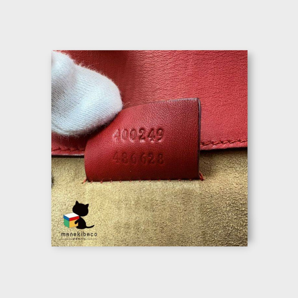 GUCCI Red GG Supreme Dionysus Arabesque Chain Shoulder Bag