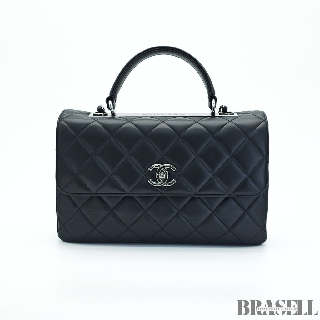 Chanel Top Handle Flap A92236 Y60767 94305 Shoulder Bag Handbag 2Way Black