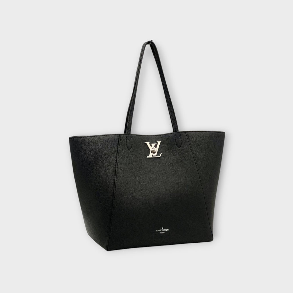 Louis Vuitton Lockme Cabas Tote Bag M42291 Black Leather Turn Lock 【A】