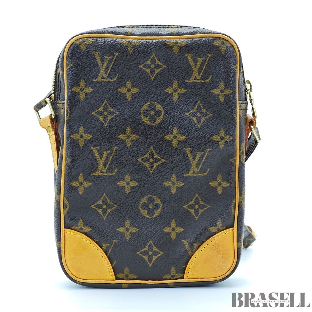 Louis Vuitton Danube M45266 Shoulder Bag Monogram Canvas Leather Vertical Brown