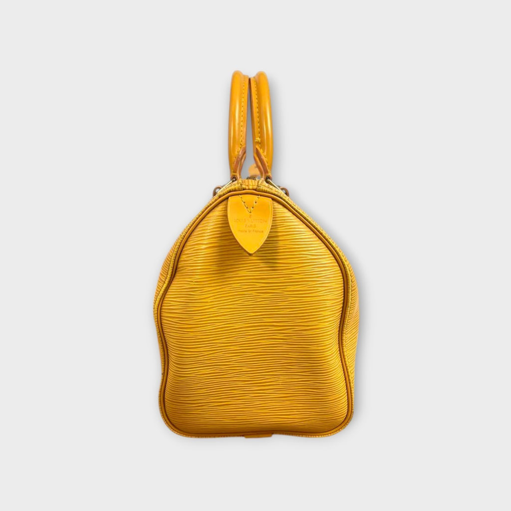 Louis Vuitton Speedy 25 M43019 Epi Leather Handbag Tote Bag Yellow 【B】