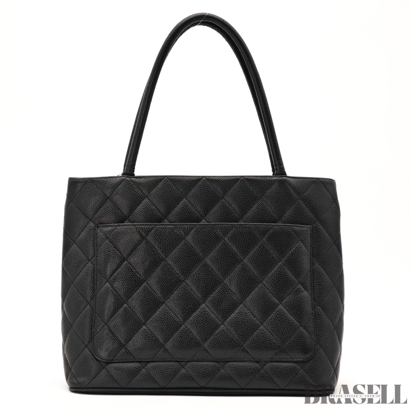 CHANEL Reissue Tote Bag Handbag Black Caviar Skin Women's With Guarantee Card