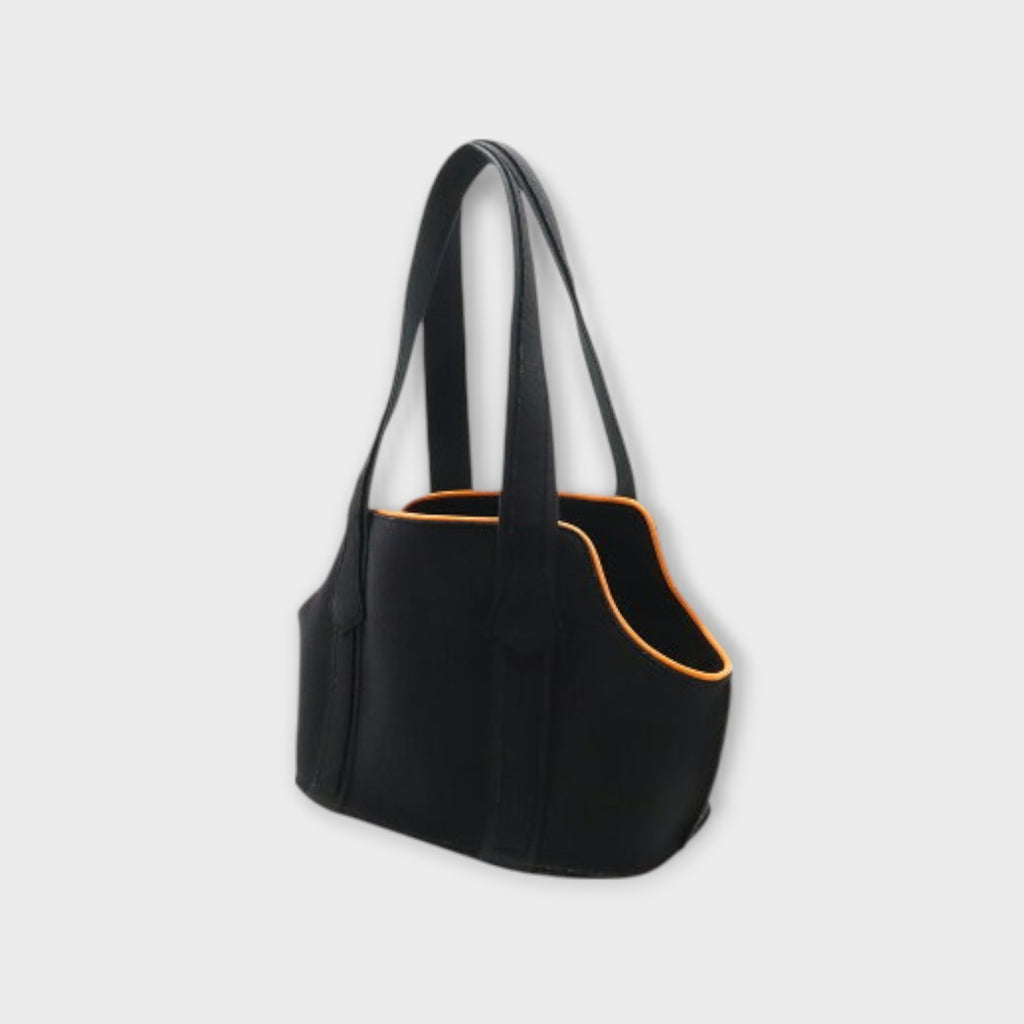 Hermès Patapone Dog Carry Shoulder Bag Black Orange【A】