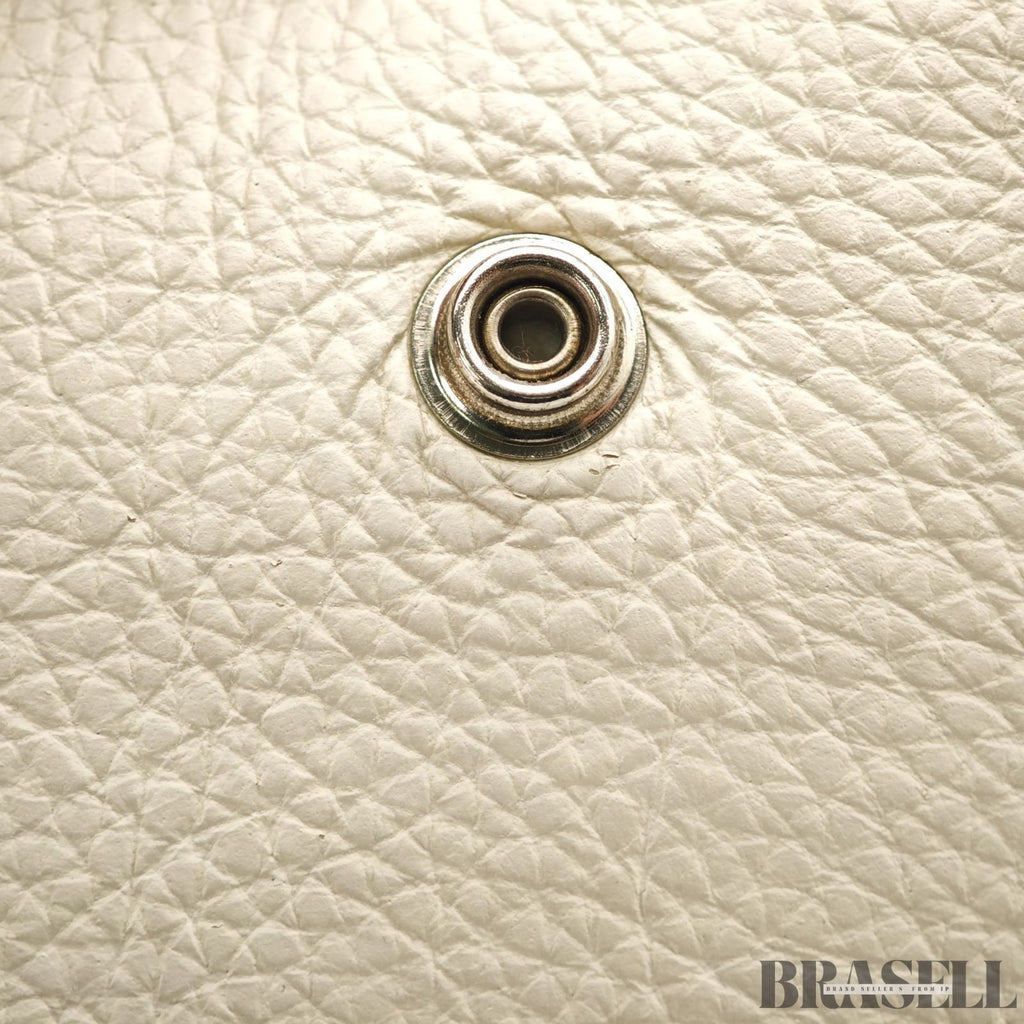 Hermes Evelyne I PM Taurillon Clemence Shoulder Bag White Unisex Silver Hardware