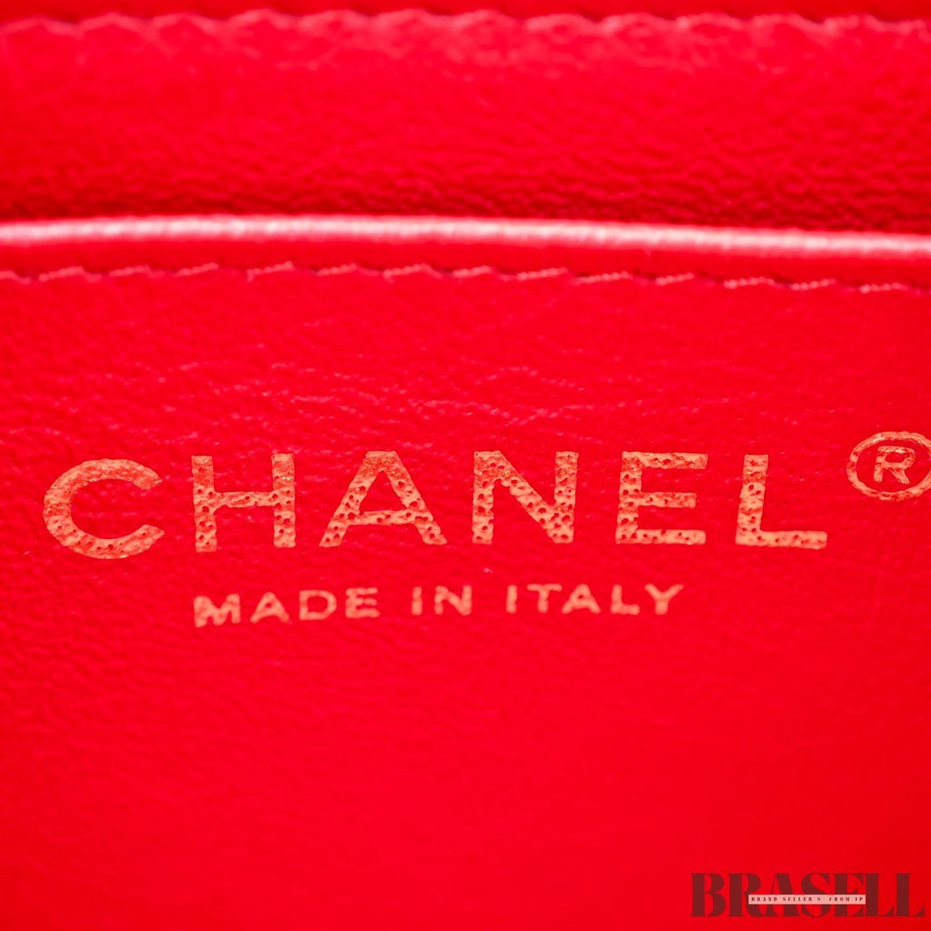 Chanel Mini Matelassé 20 Lambskin Single Flap Shoulder Bag Red Women