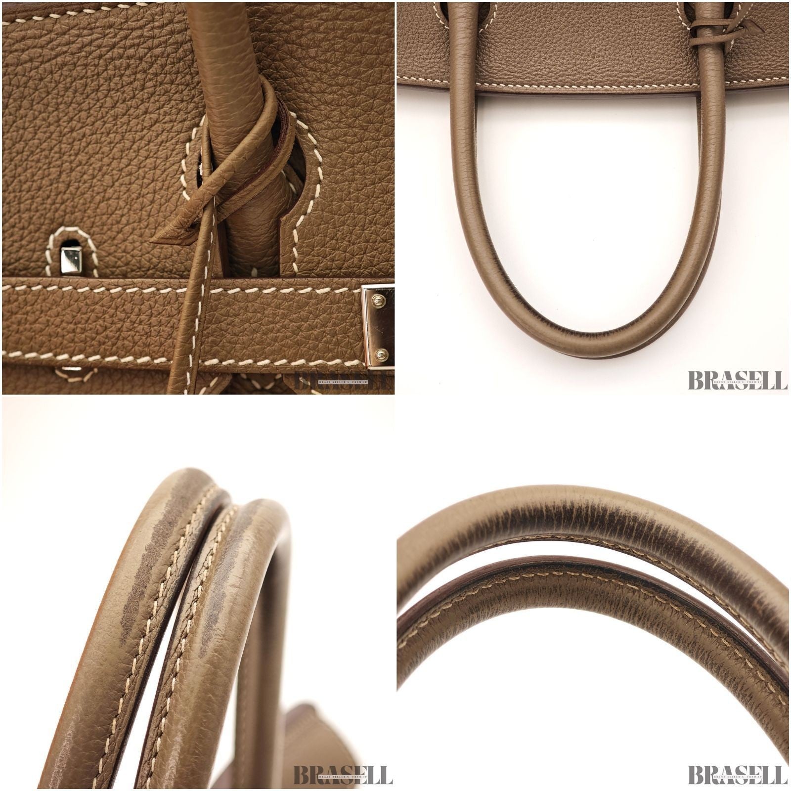 Hermes Birkin 30 Etoupe Togo Leather Tote Handbag Women Authentic Bag w/Box