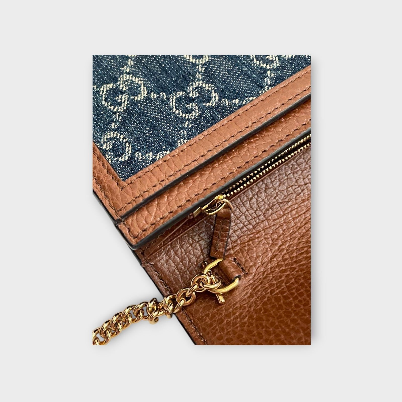GUCCI Jackie Chain Wallet 1961 Indigo Blue