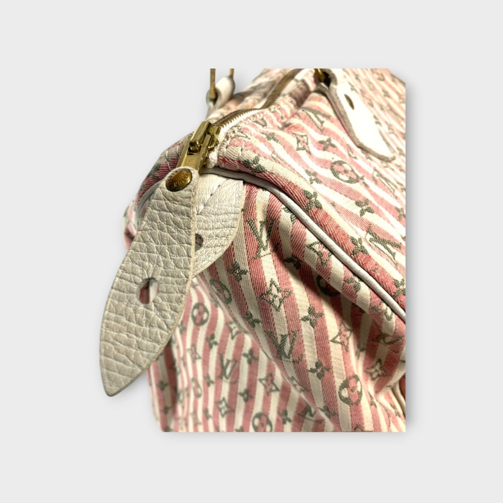 Louis Vuitton Monogram Mini Lin Croisette Speedy 30 Handbag Pink White M95501【B】