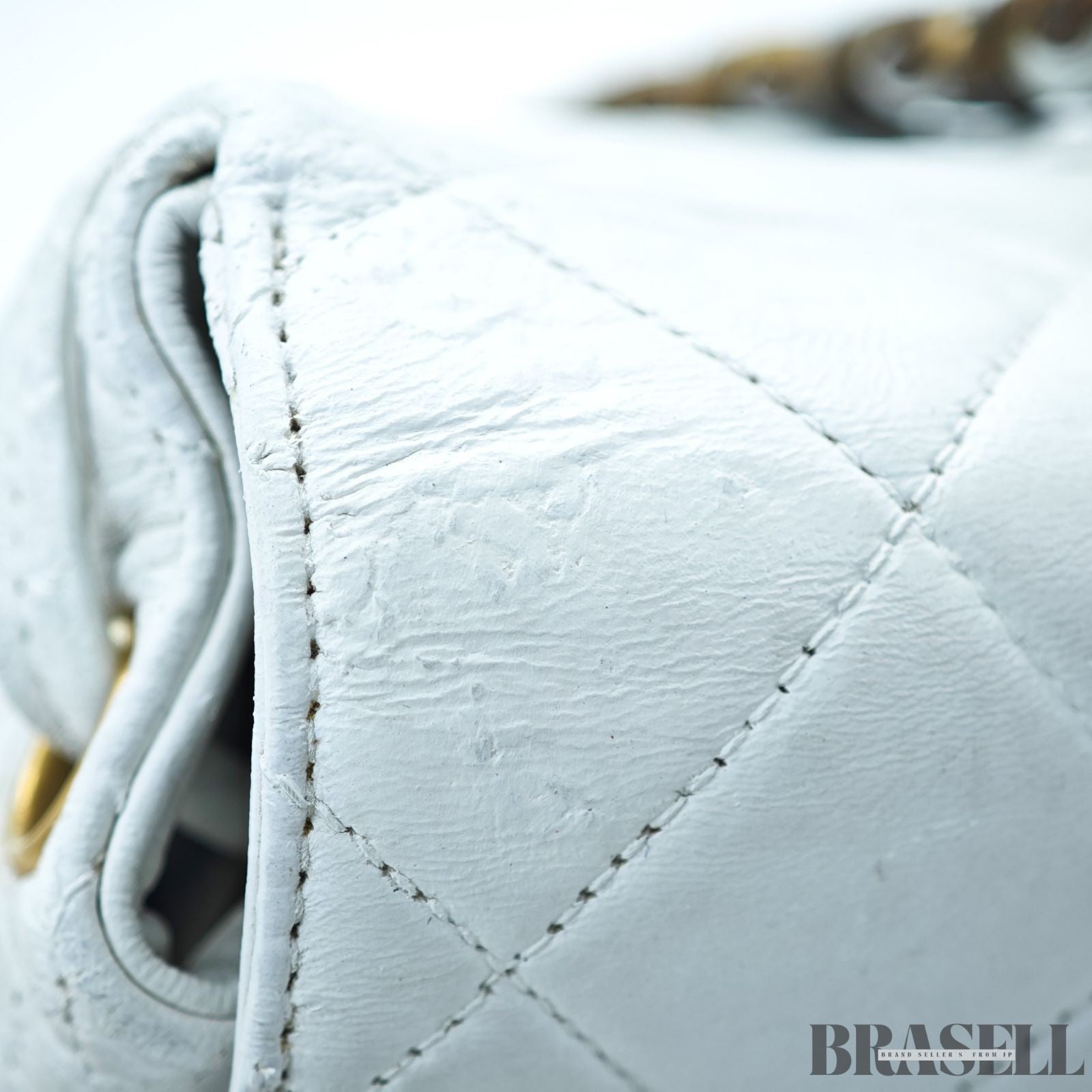 Chanel Matelassé Chain Backpack White Rucksack Bag Women Gold Hardware
