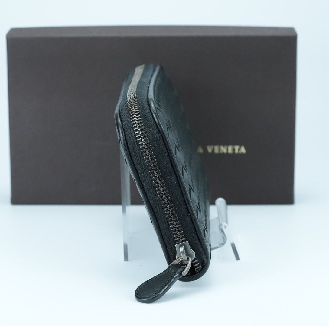 BOTTEGA VENETA Intrecciato Long Wallet Black for Men and Women