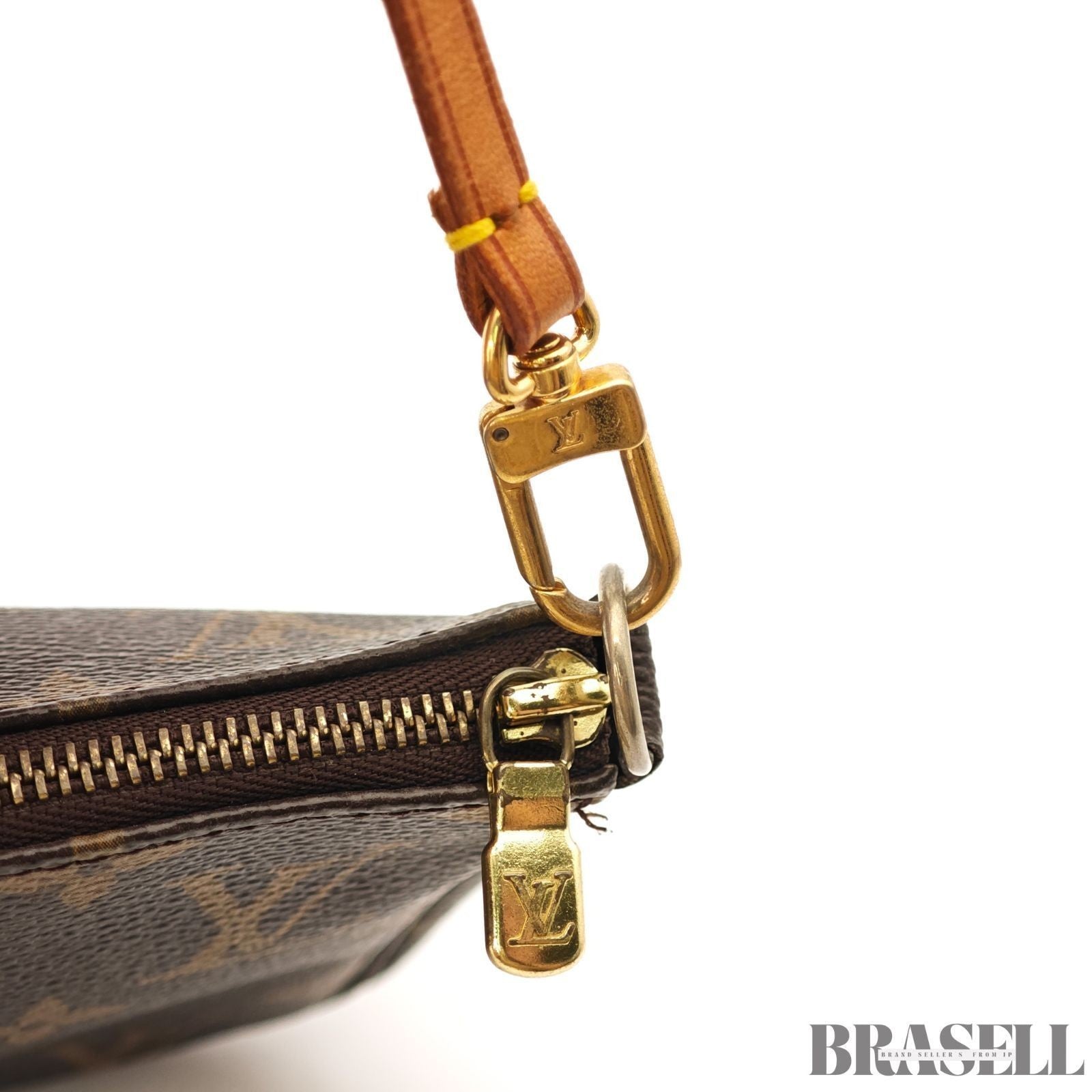 LOUIS VUITTON Pochette Accessoires Hand Bag Monogram Leather Canvas M51980