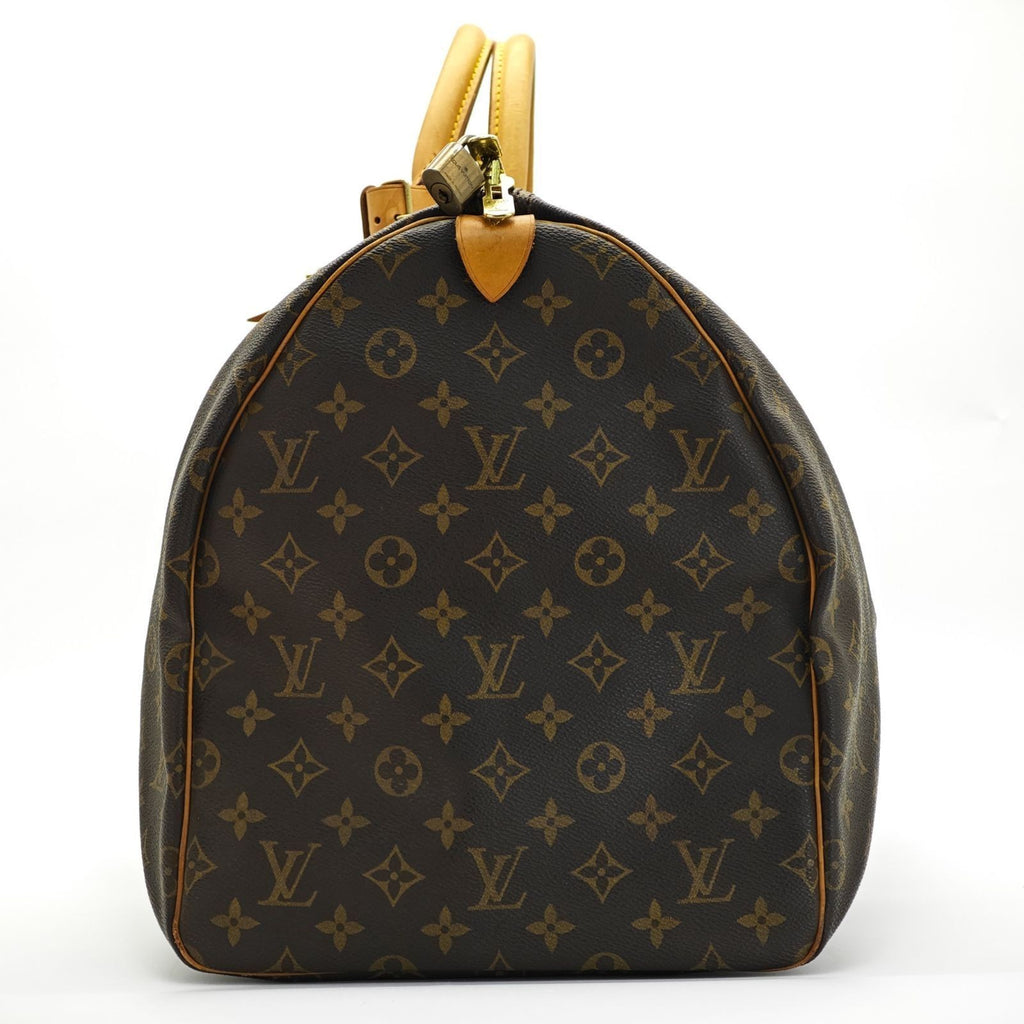 LOUIS VUITTON Keepall 55 M41424 Monogram Travel Boston Bag Brown Unisex