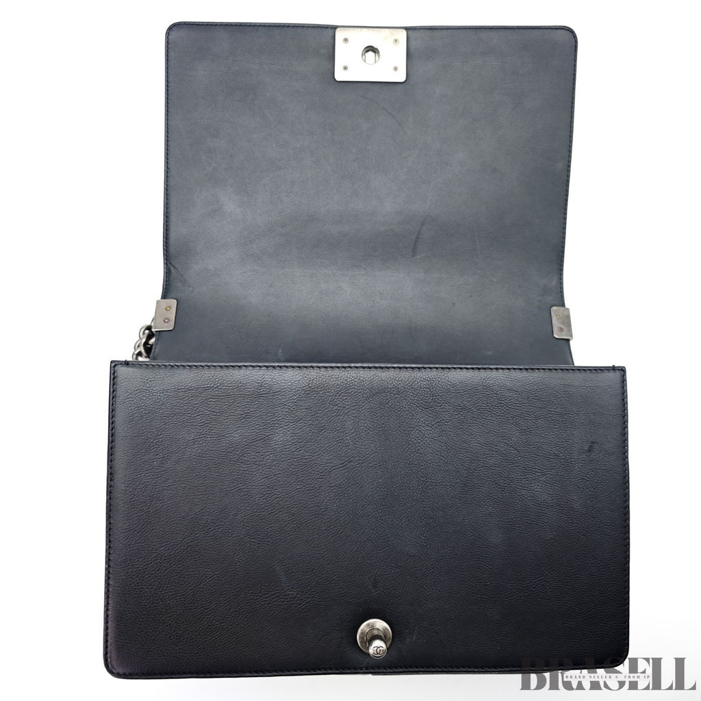 CHANEL Boy Chanel Flap Chain Shoulder Bag Black With Box Dust Bag Women