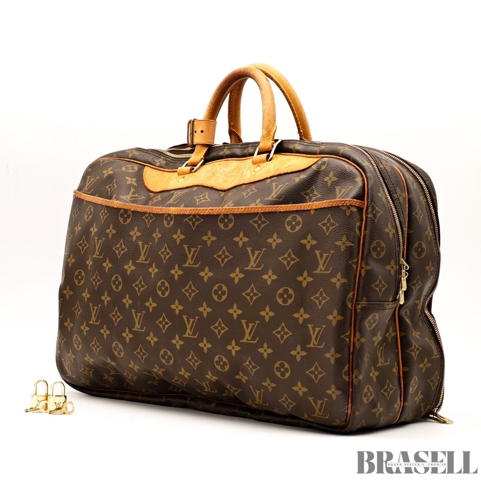 Louis Vuitton Monogram Alizé 24H M41399 Handbag Large Capacity Boston Bag Brown