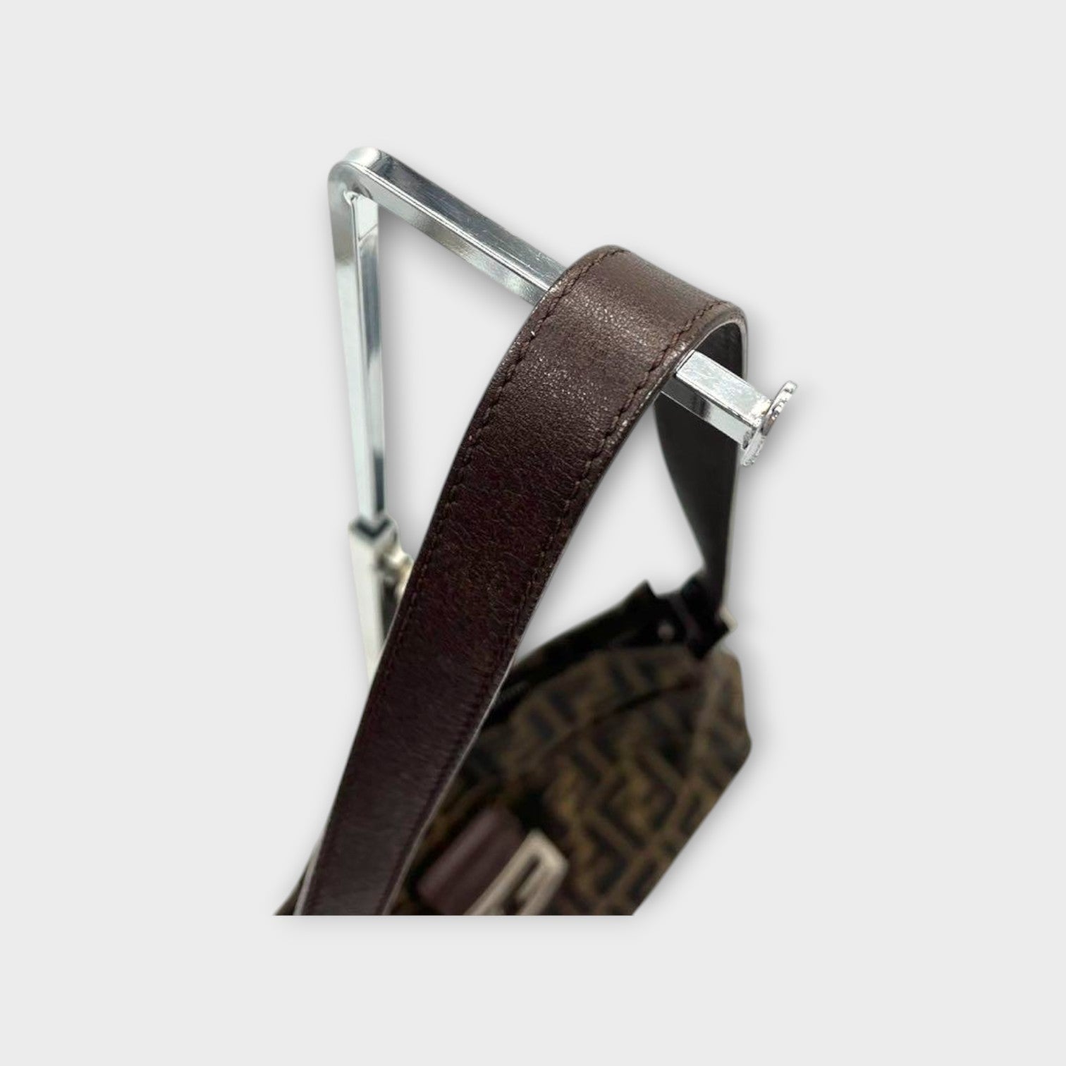 Fendi Mamma Baguette Zucca Pattern Shoulder Bag Brown Canvas Leather 【B】