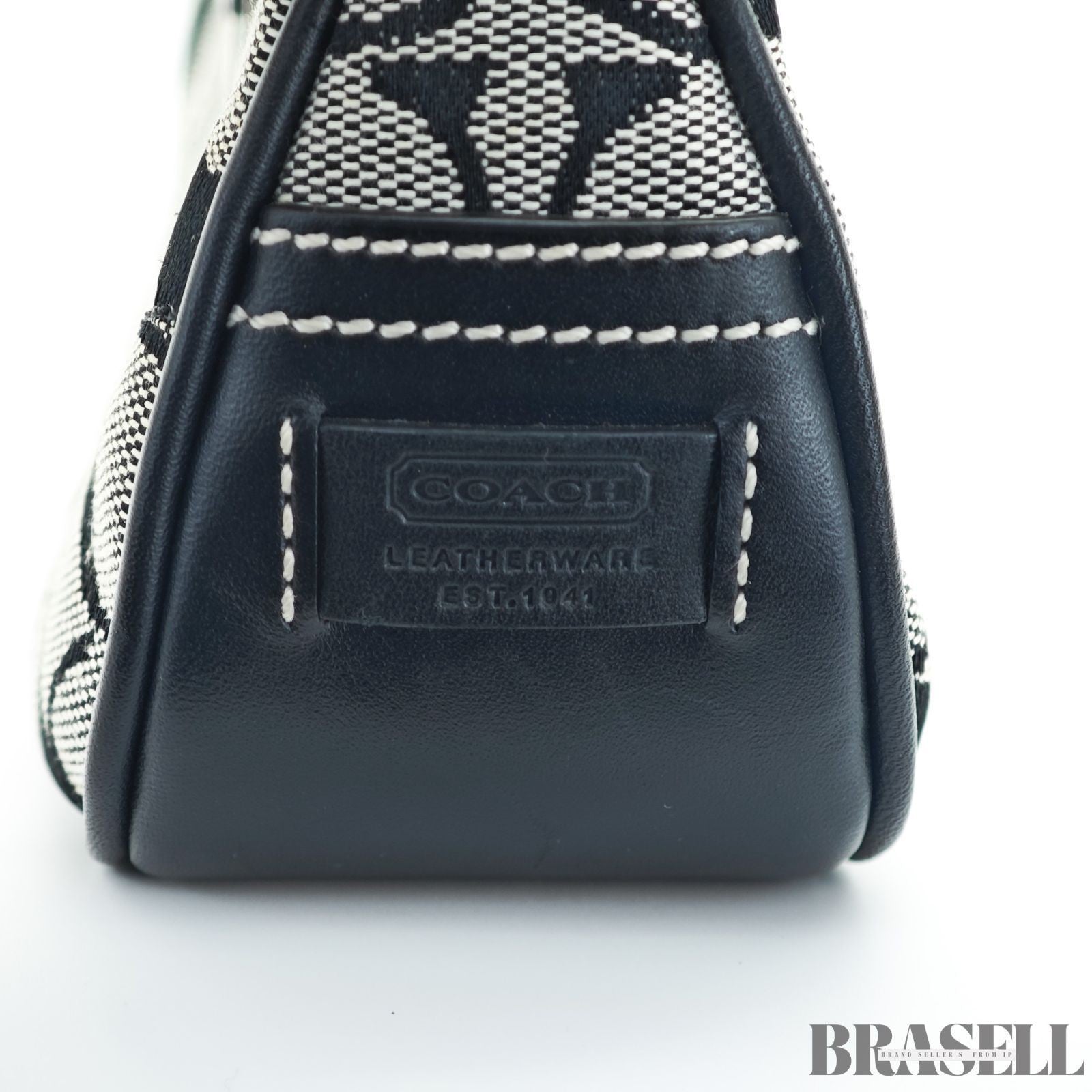 COACH Signature Shoulder Bag Hobo Bag Crescent Moon Black
