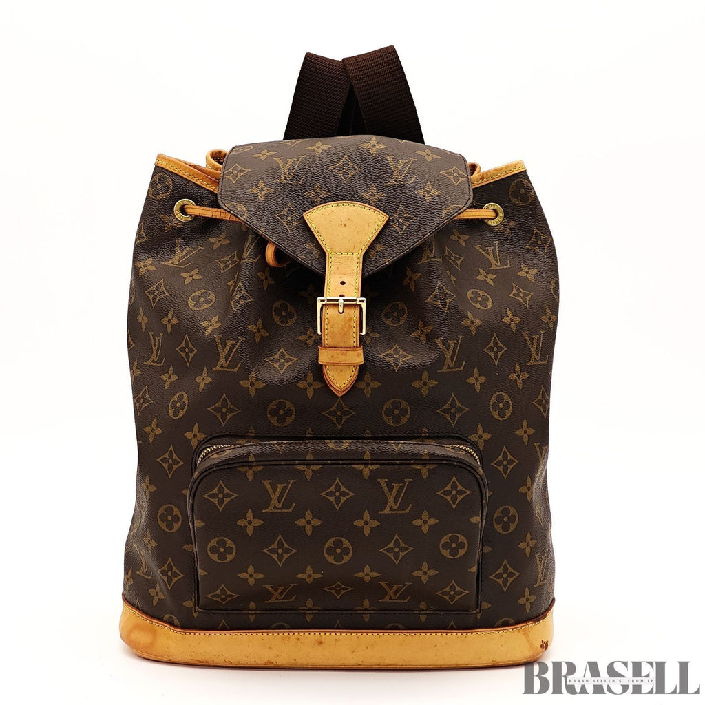Louis Vuitton Montsouris GM M51135 Backpack Travel Monogram Canvas Leather Brown