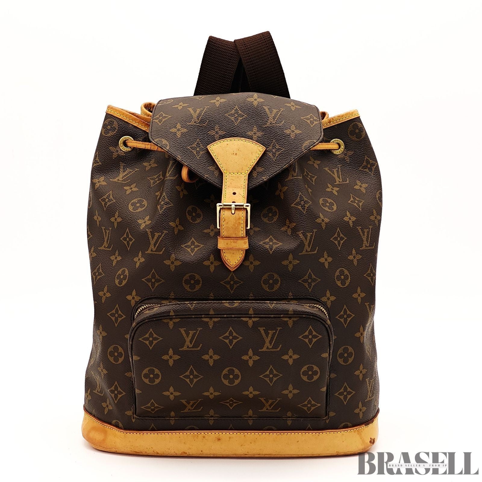 Louis Vuitton Montsouris GM M51135 Backpack Travel Monogram Canvas Leather Brown