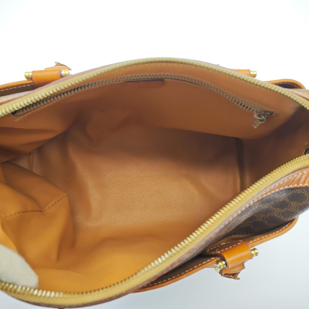 CELINE Macadam Handbag Mini Boston Bag Brown Women's