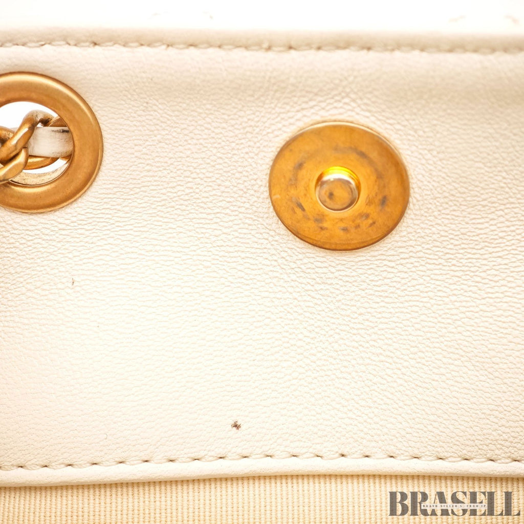 Zaino Chanel Matelassé Catena Bianco Zaino Borsa Oro Ferramenta Donna