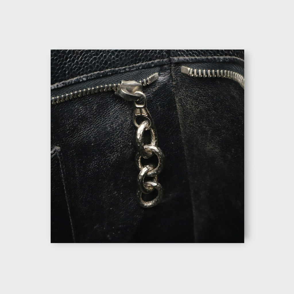 CHANEL Matelassé Coco Mark Reissue Tote Caviar Skin Leather Black 【B】