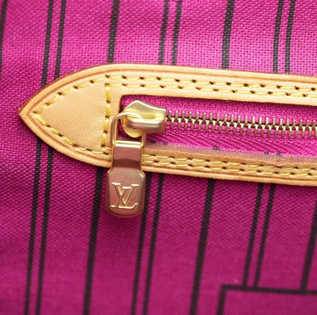 LOUIS VUITTON Monogram Neverfull MM Pivoine Tote Bag with Pouch M41178