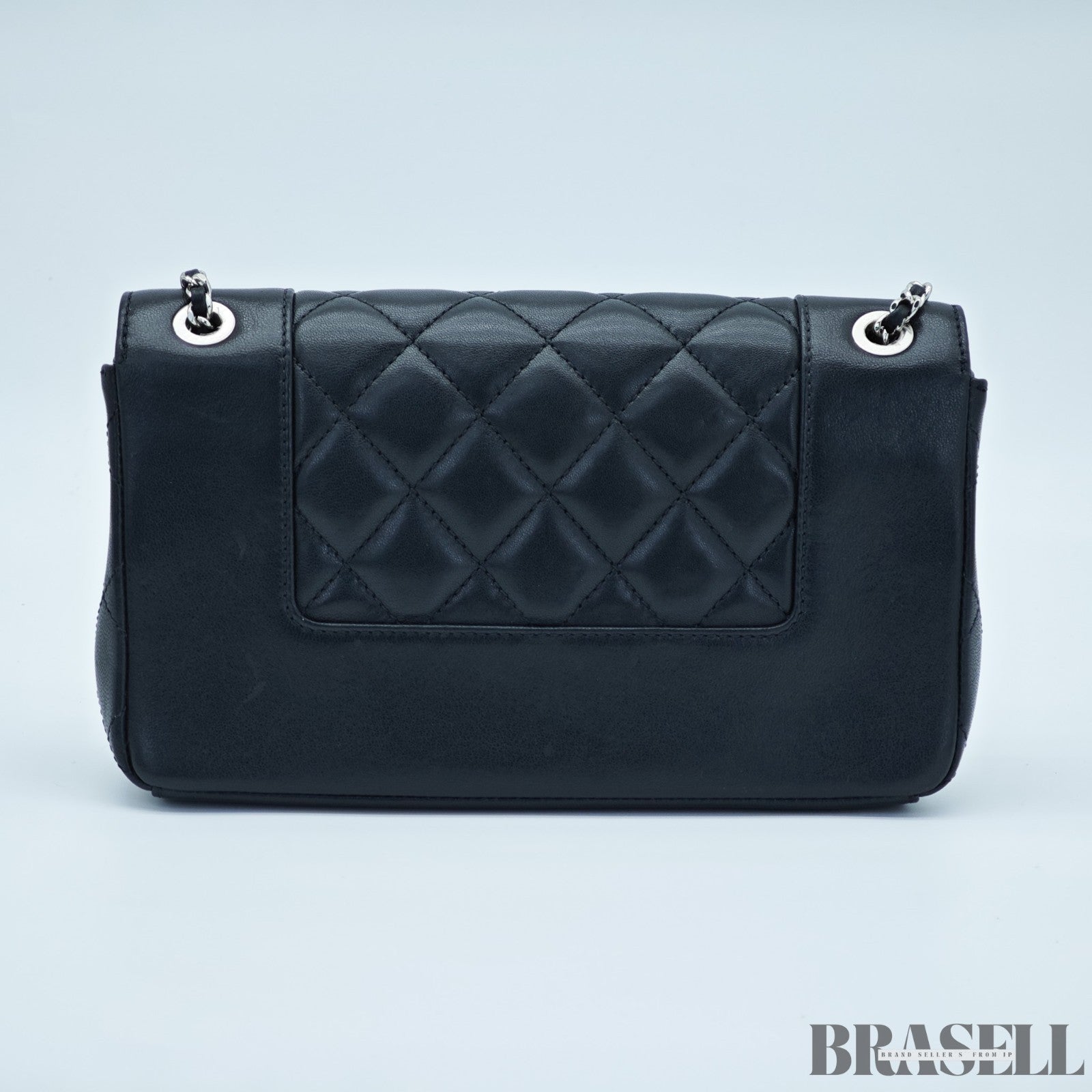 CHANEL Mademoiselle Vintage Double Flap W A93083 Chain Shoulder Bag Black