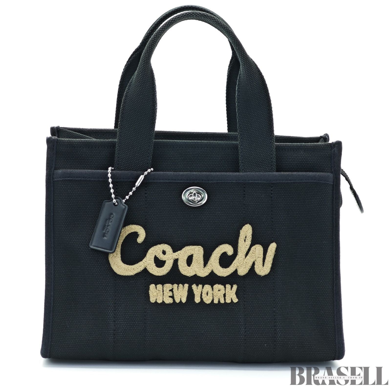 COACH Cargo Tote Bag Embroidered Black for Men and Women