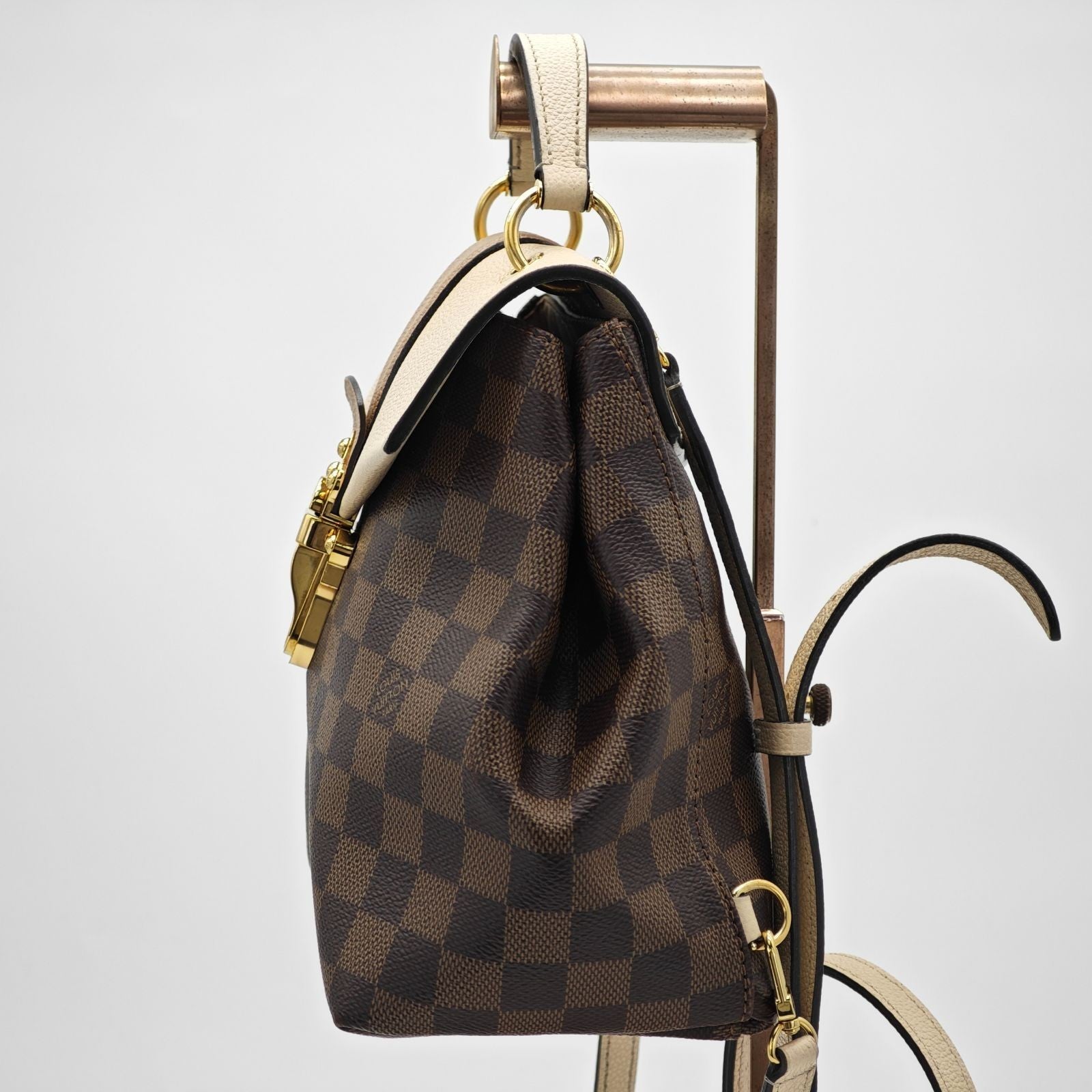 LOUIS VUITTON Damier Clapton N42259 Backpack with Flap Brown Women's