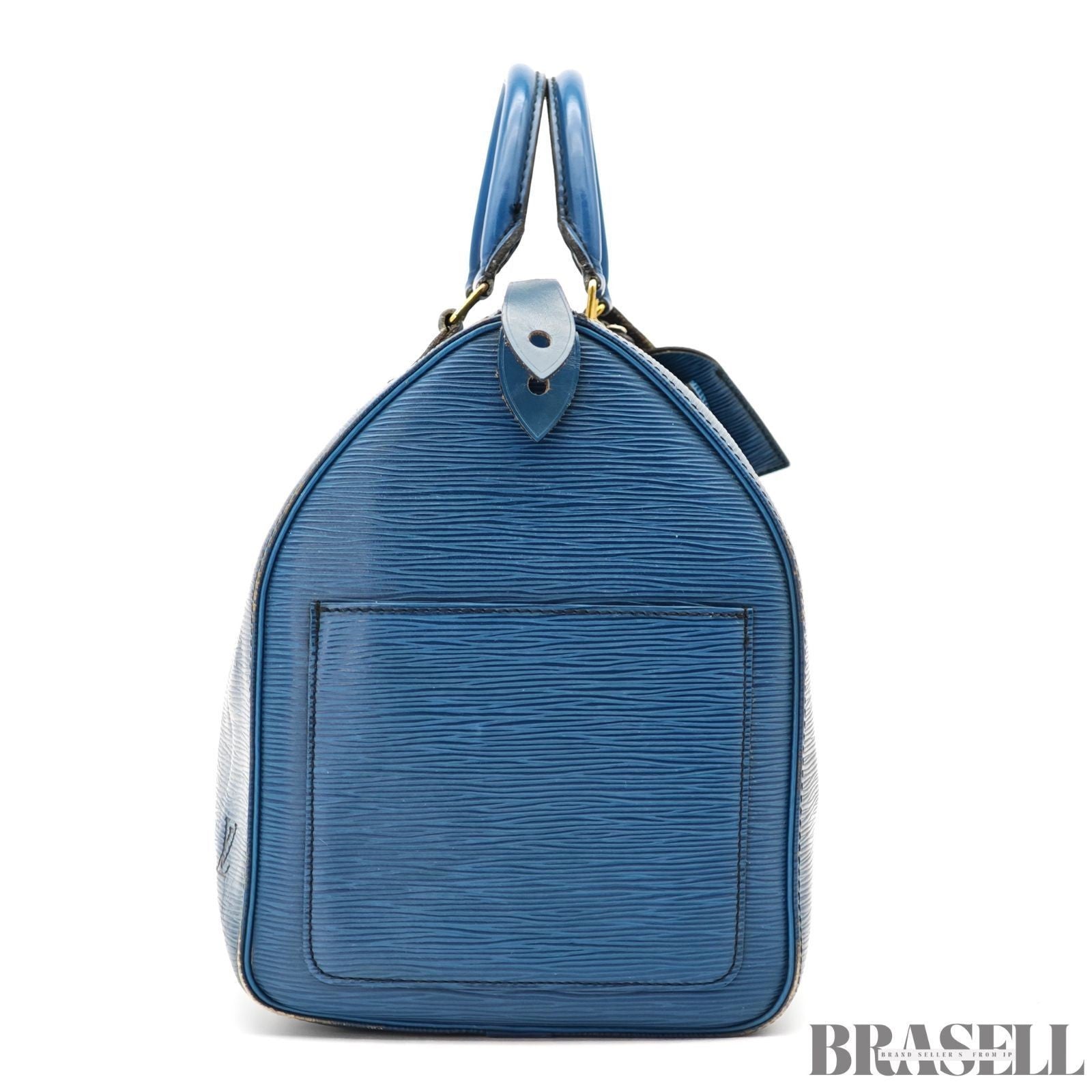 LOUIS VUITTON M42985 Epi Speedy 40 Boston Bag Handbag Blue Leather VI1900
